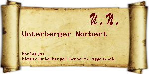 Unterberger Norbert névjegykártya