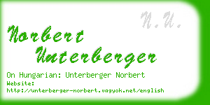 norbert unterberger business card
